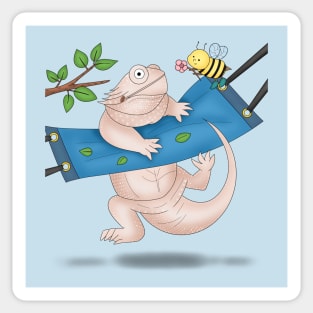 Iguana hanging on hammock Sticker